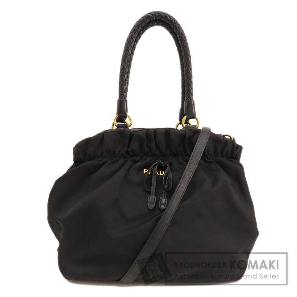Prada Tessuto leather 2way tote bag braided